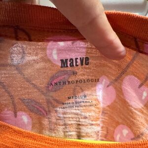 Maeve Orange Top with Pink Floral Design